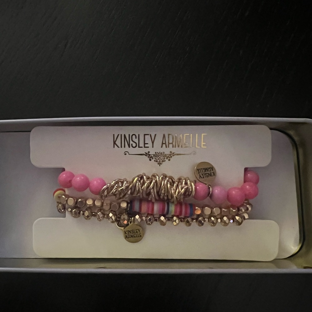 Kinsley Armelle Pink and Gold Bracelet Set